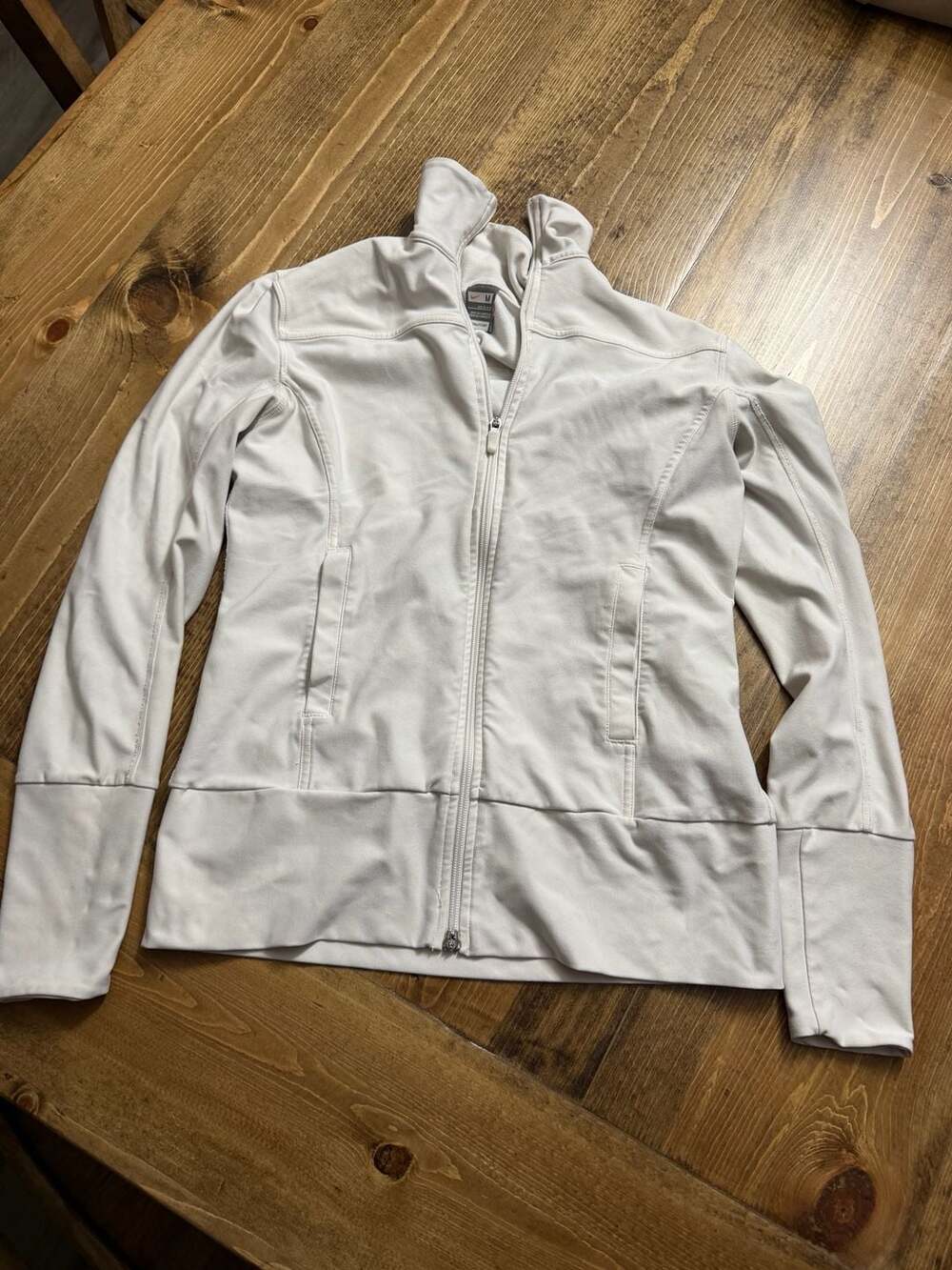 Nike Full Zip Jacket Size M White Fit Dry